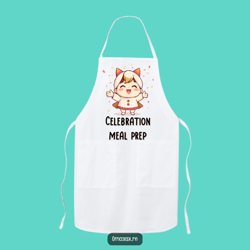 Funny Chef Apron: Happy Character Confetti, Kitchen Celebration Gift