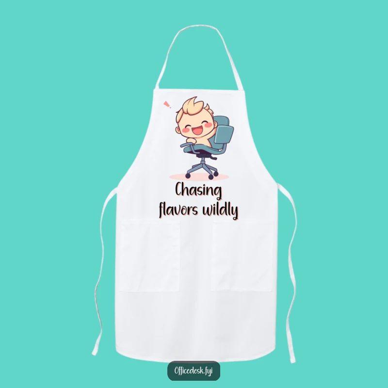 Funny Office Chair Chase Apron - Tidy Up with Hilarious Pursuit