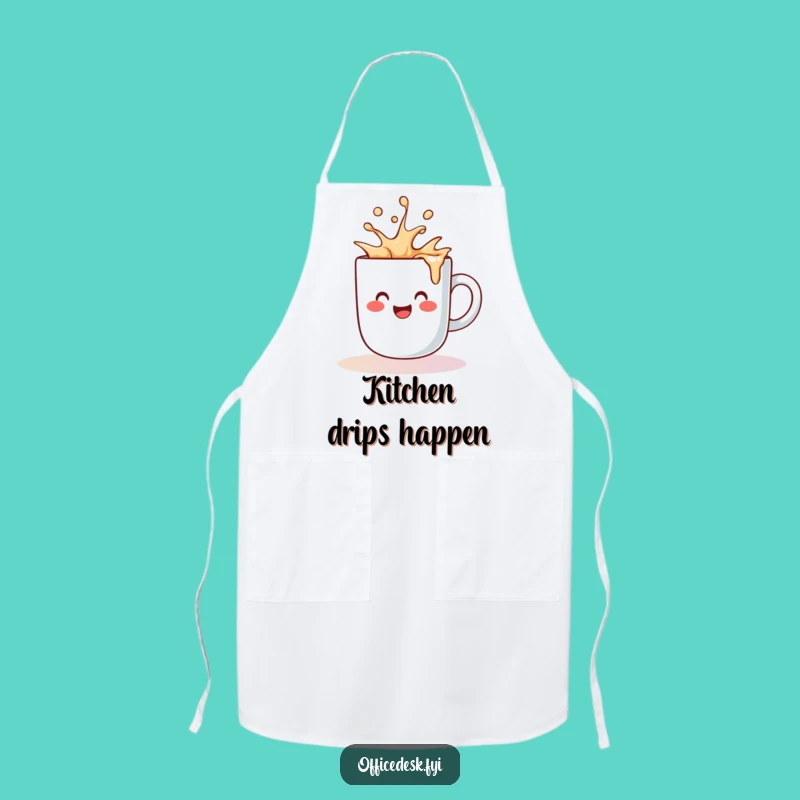 Funny Coffee Mug Spill Apron - Kitchenwear with a Cheerful, Splashy Twist