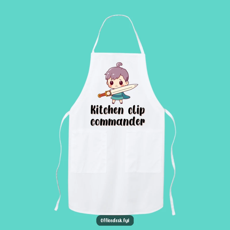 Funny Paperclip Sword Apron - Hilarious Kitchen Warrior Wear, Great Humorous Gift