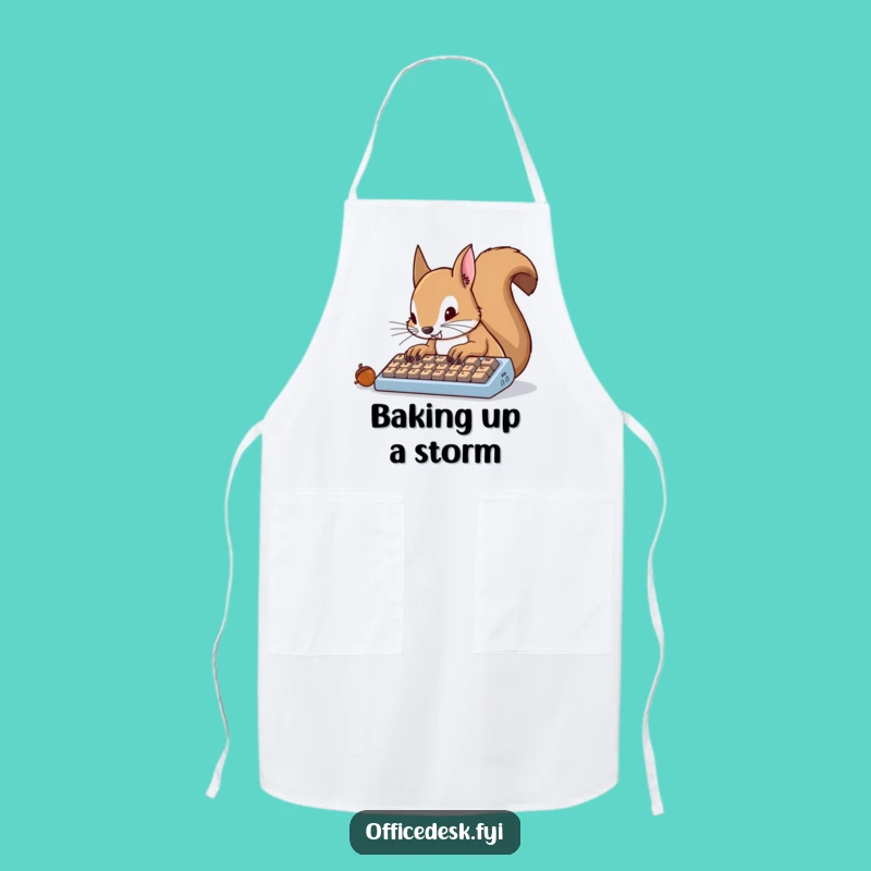 Funny Squirrel Typing Apron: Determined Kitchen Fun, Hilarious Chef Funny Gift