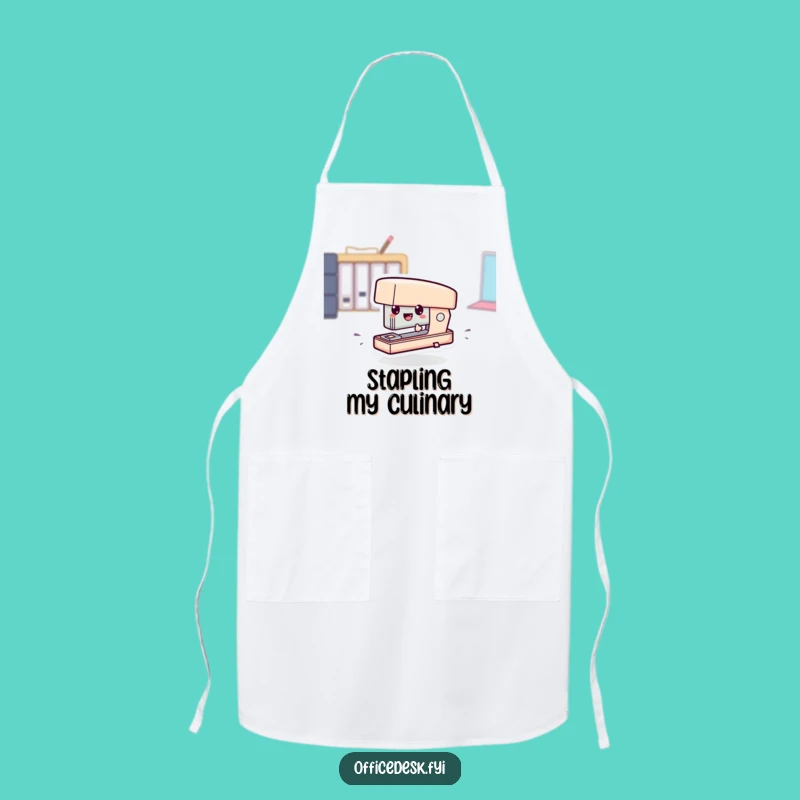 Funny Tiny Stapler Zipping Apron - Workwear with a Comical, Speedy Twist