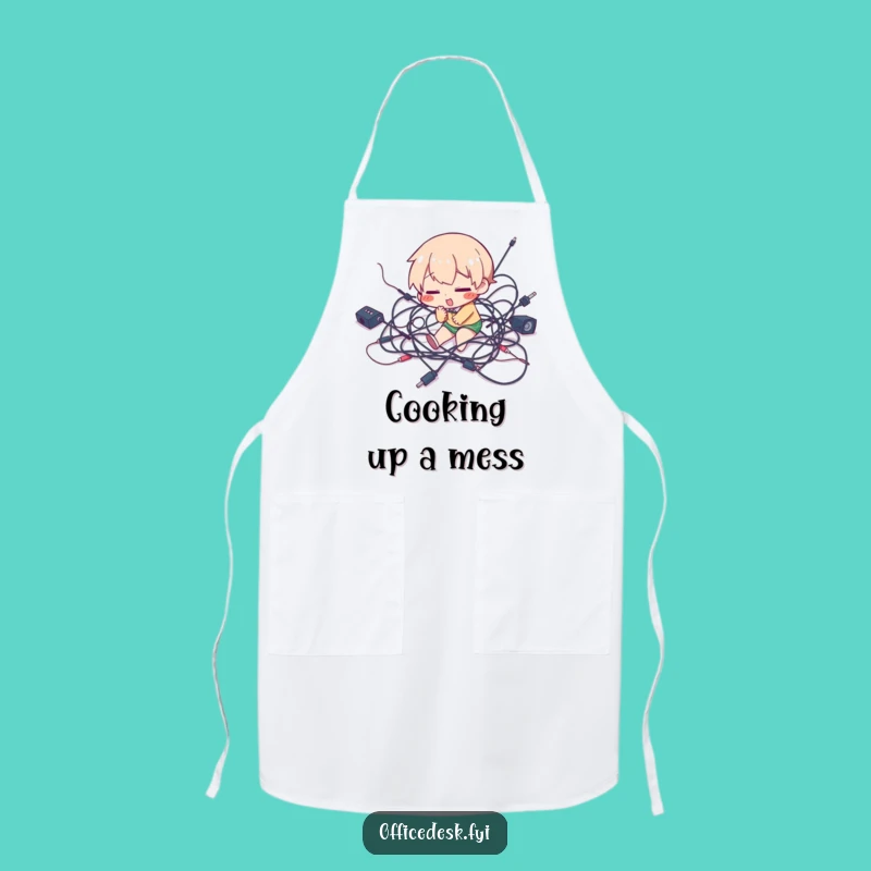 Funny Tripping Wires Apron - Hilarious Tech Chef's Gift
