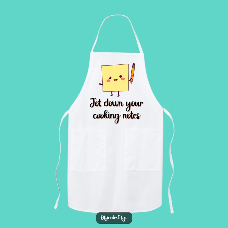Funny Sticky Note Dancing Apron: Cheerful Character Kitchen Fun for Cooks