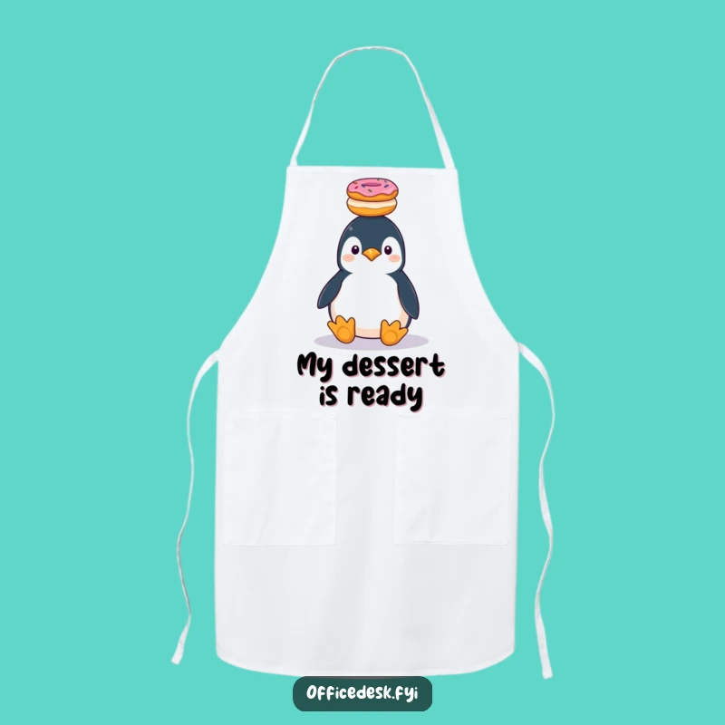 Funny Penguin Donut Stack Apron: Hilarious Kitchen Fun for Dessert Lovers