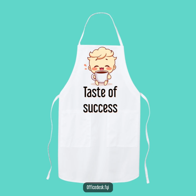 Funny Coffee Victory Apron - Cheerful Chef Character, Great Funny Gift