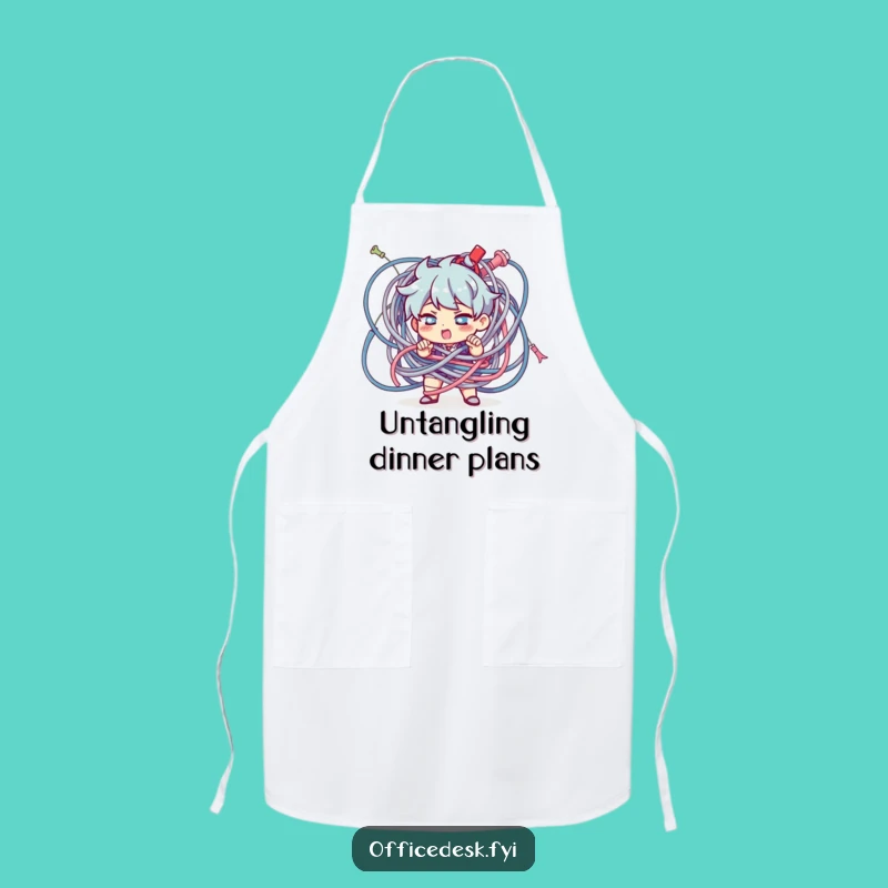 Funny Cable Chaos Apron: Cook with Determined Tech Savvy