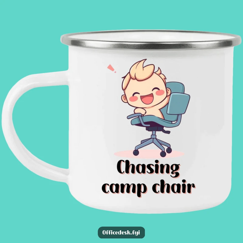 Funny Office Chair Chase Camping Mug - Fuel Your Adventures with Playfulness!