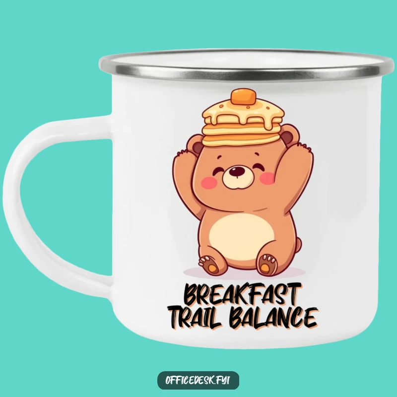 Funny Bear Pancake Camping Mug - Outdoor Laughs, Hilarious Gift!