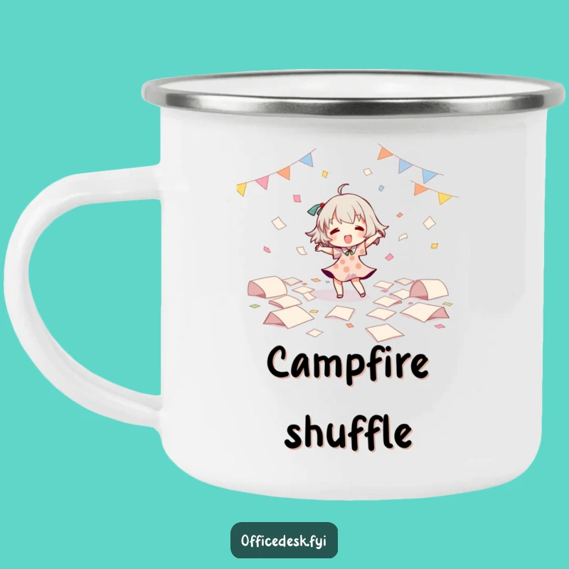 Funny Camp Dance Mug: Character Paper Party Humor for Outdoor Fun!