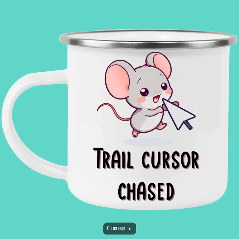 Funny Computer Mouse Cursor Chase Camping Mug - Tech Adventures with a Smile