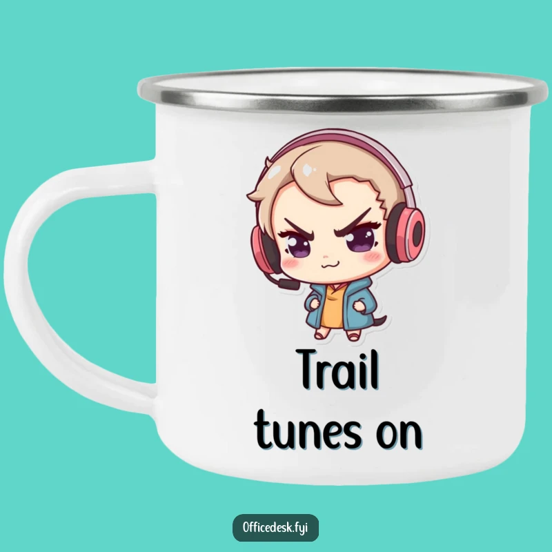 Funny Gamer Bear Camping Mug: Mischievous Headset for Outdoor Gaming Adventures Gift