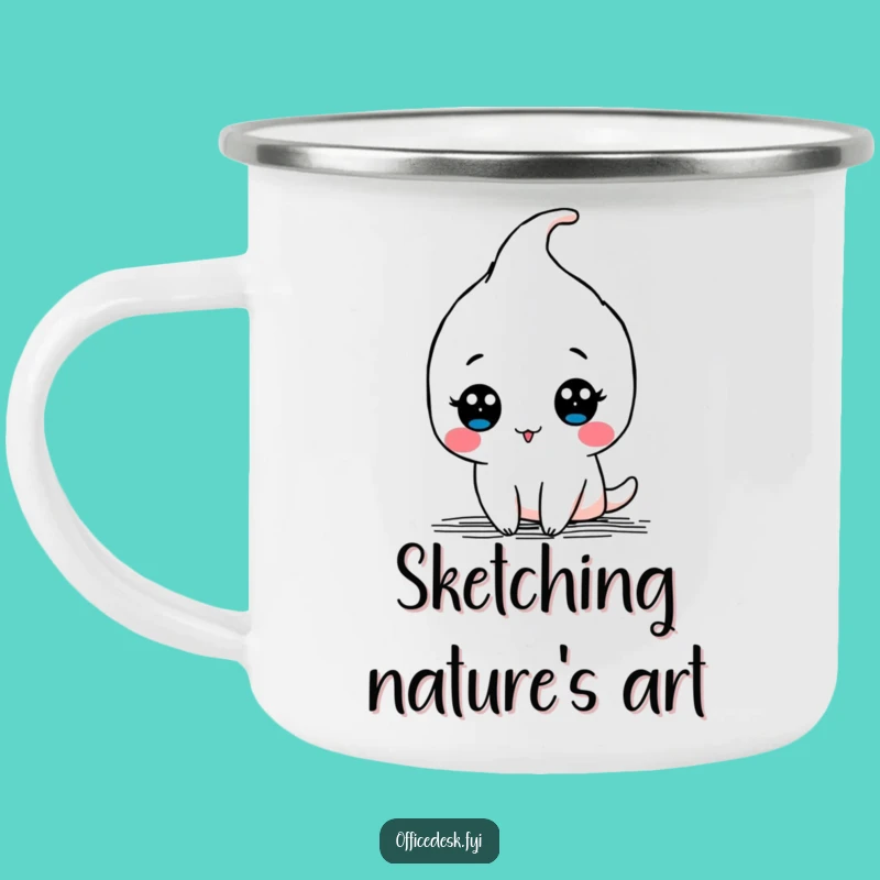 Funny Kawaii Pen Doodle Camping Mug - Artistic Adventures with a Humorous Touch