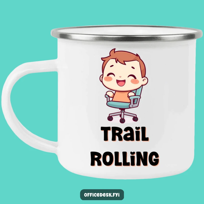 Funny Office Chair Rider Camping Mug: Adventure with a Joyful Spin