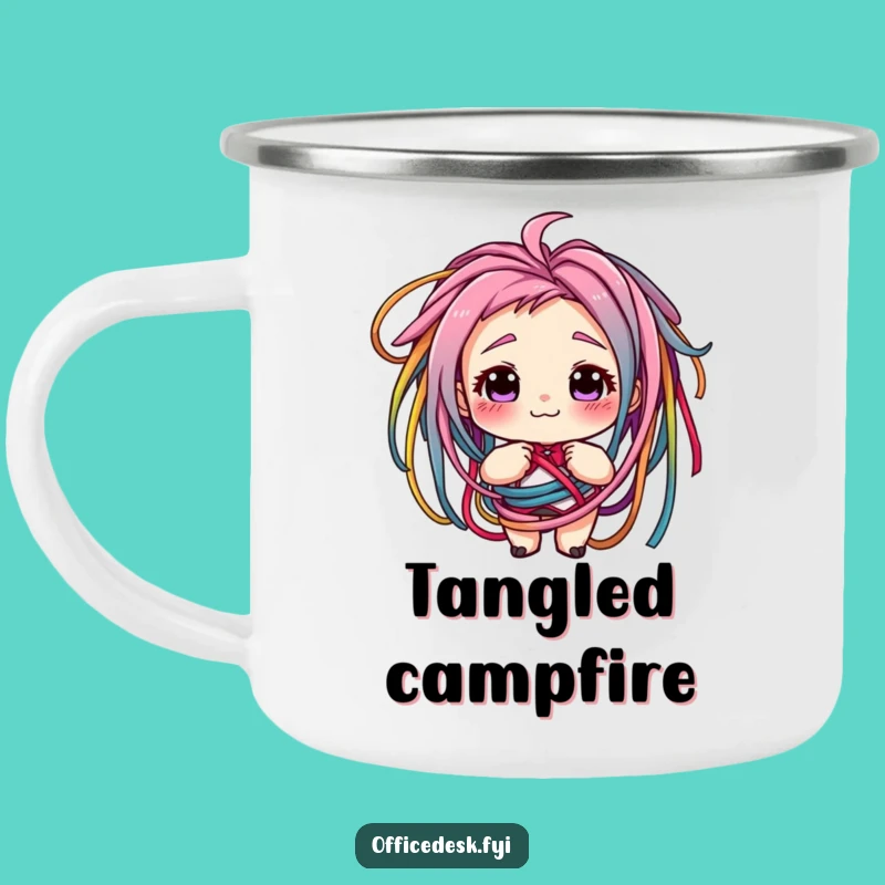 Funny Tangled Cords Camping Mug - Adventure Fueled by Tech Whimsy