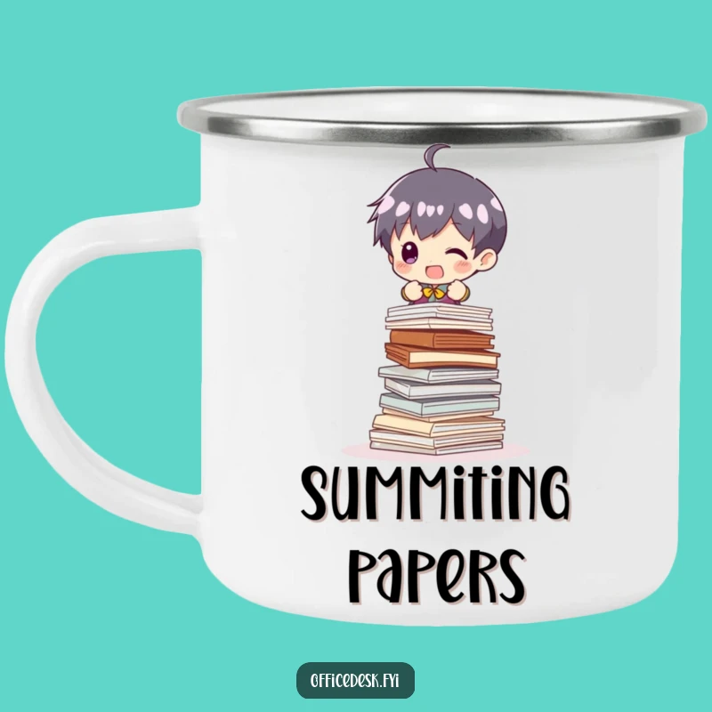 Funny Camping Mug: Tiny Paper Stacker's Adventure Cup - Gift!