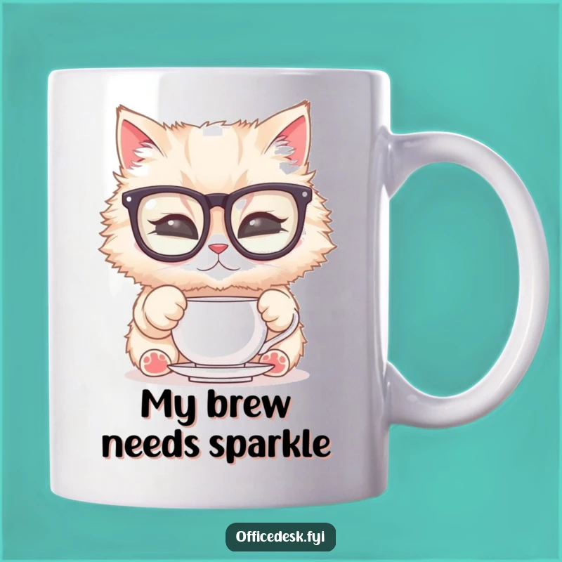 Funny Cat Glasses Mug: Sophisticated Feline, Perfect Funny Gift for Tea Lovers