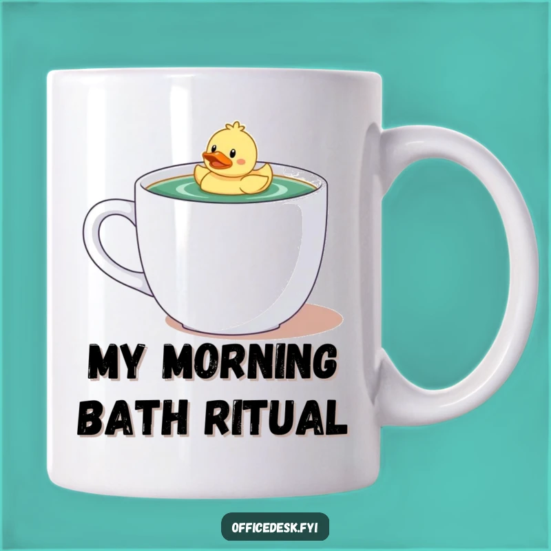 Funny Coffee Lover Mug: Adorable Duckie in Giant Mug, Perfect Funny Gift