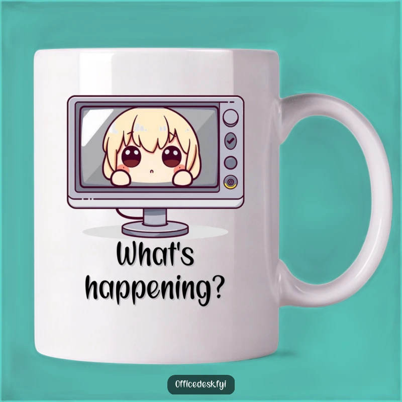 Funny Gift for Gamers: Wide-Eyed Monitor Peeker Mug - Tech Humor!