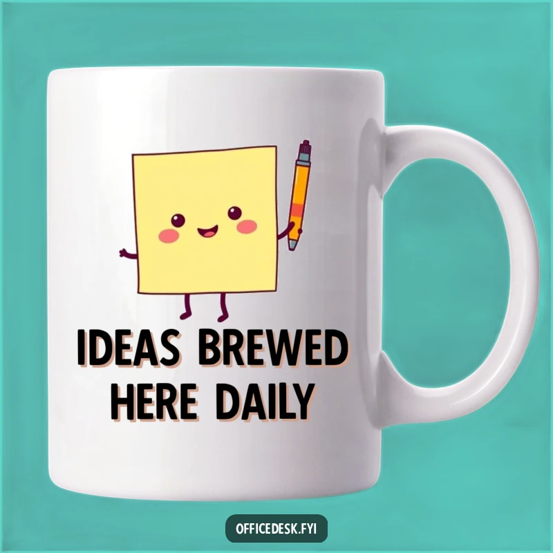 Funny Sticky Note Dancing Mug: A Cheerful Character Gift for Office Fun