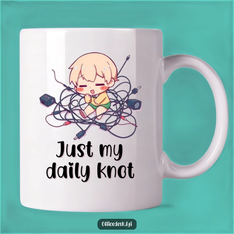 Funny Tripping Wires Mug - Hilarious Tech Disaster Gift for Geeks