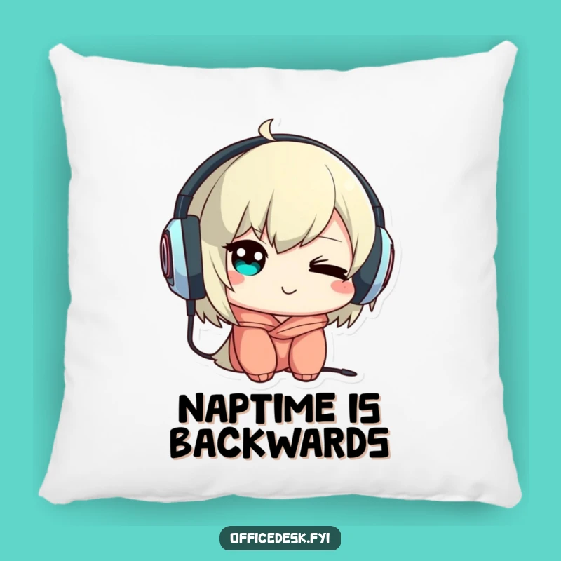 Decorative Funny Pillow: Backwards Beats Comfort, Music Lover Accent, Adorable Gift