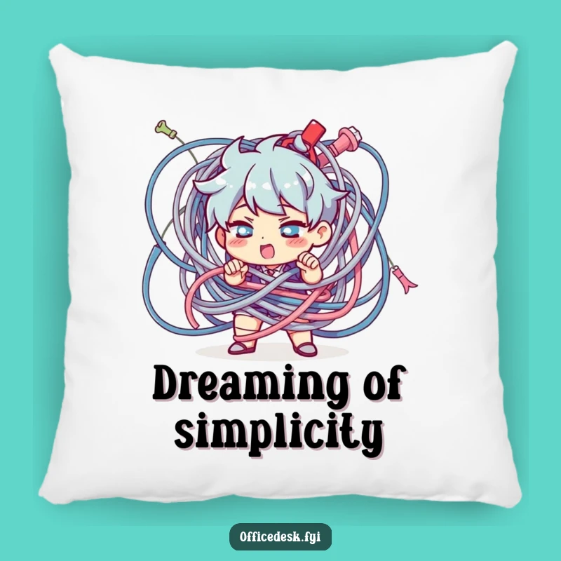 Funny Cable Chaos Pillow: Rest Easy After Tackling Chaos