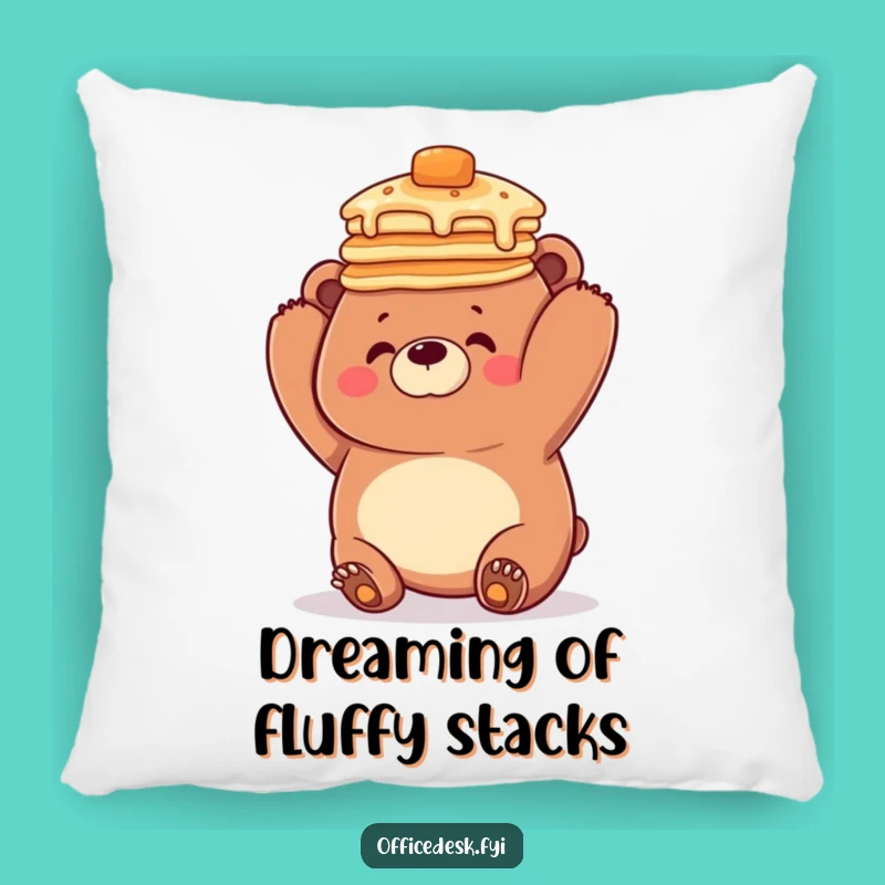 Funny Bear Pancake Pillow - Comfy & Comedic Accent for Your Sofa!