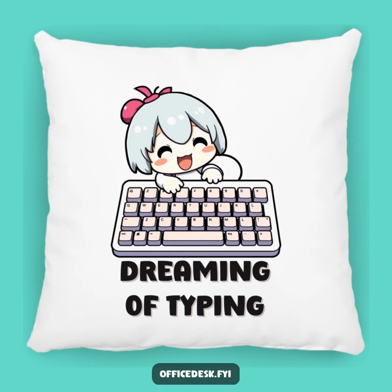 Funny Keyboard Warrior Pillow: Comfy Character Typing Design, Perfect Couch Humor!