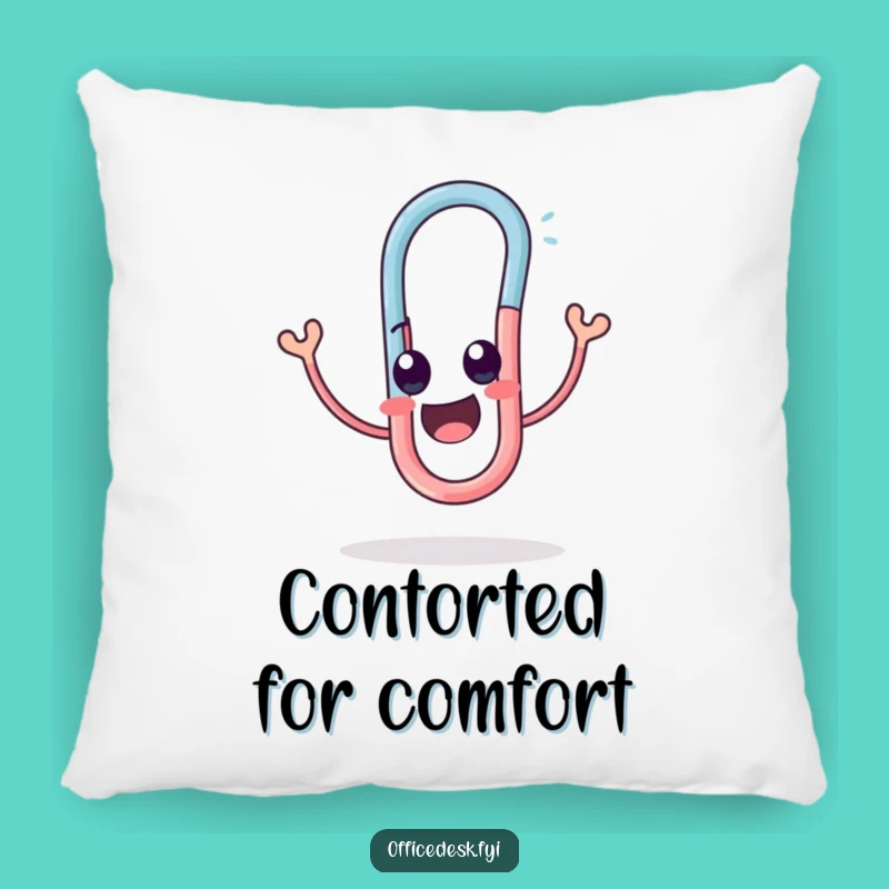 Funny Paperclip Twist Pillow: Cozy Comfort with Hilarious Office Charm