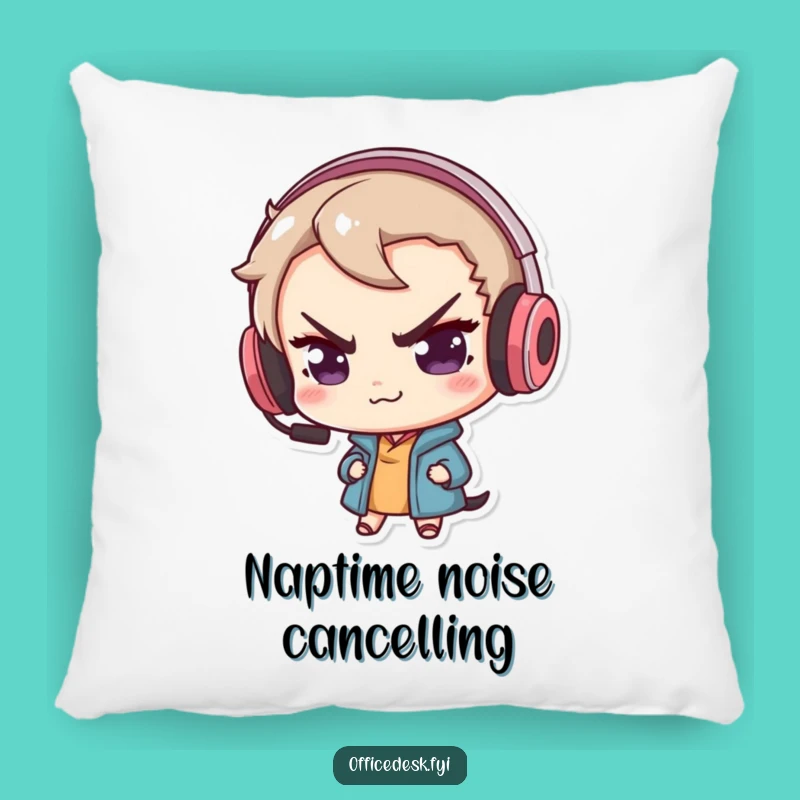 Funny Gamer Rabbit Pillow: Mischievous Headset Design for a Cozy, Gamer Gift