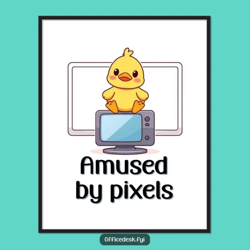 Funny Rubber Duck Digital Art: Amused Monitor View for Your Walls