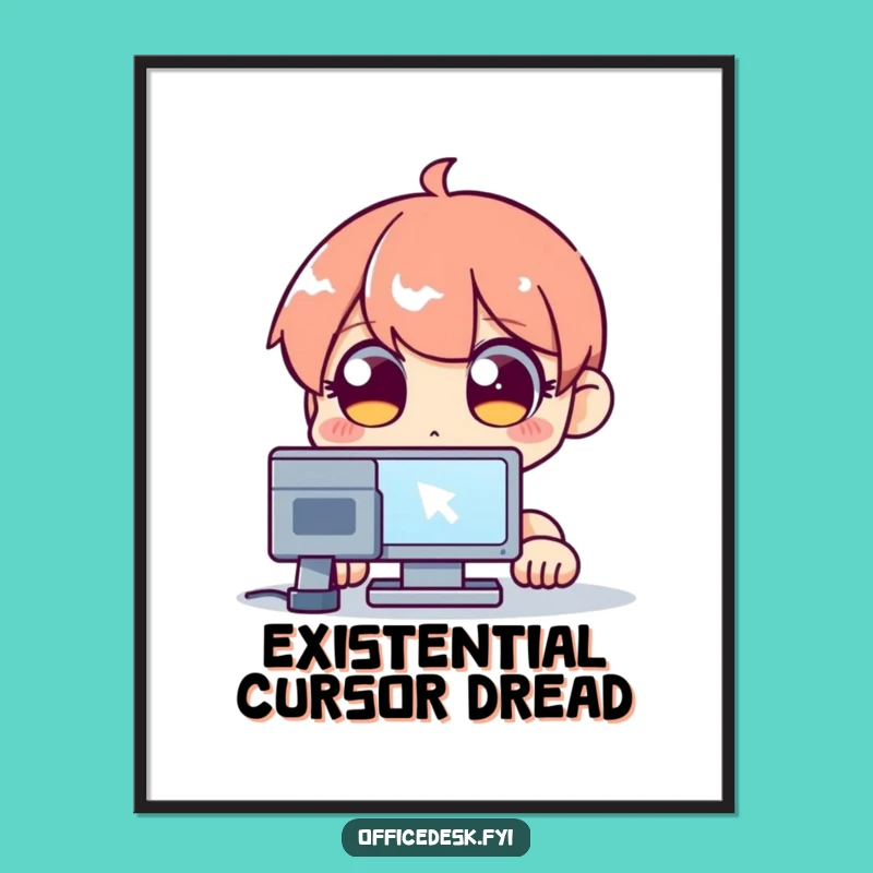 Funny Cursor Stare Print - Hilarious Wide-Eyed Tech Art for Walls