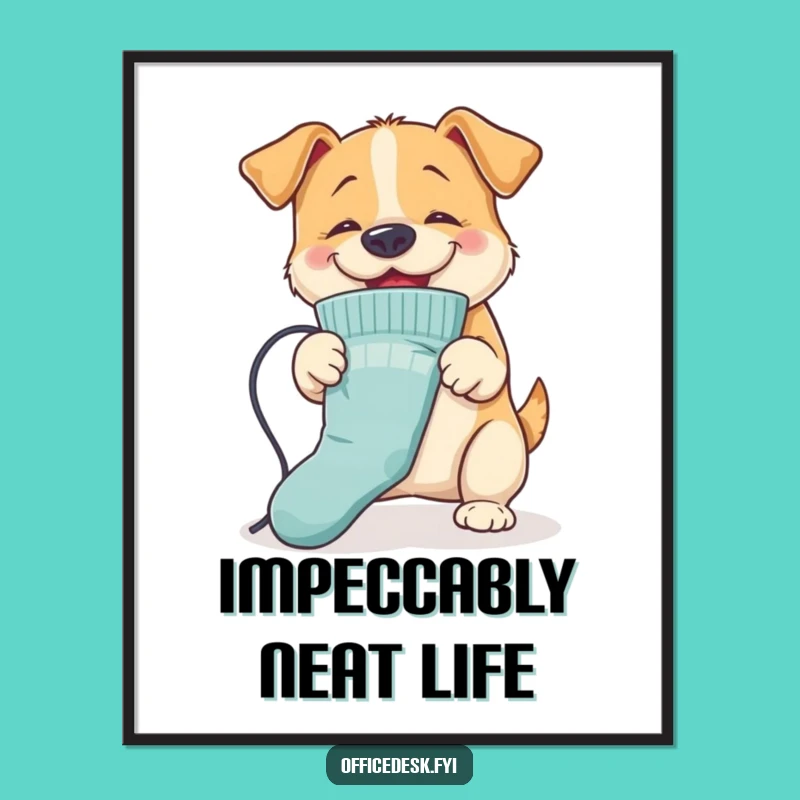 Funny Dog Ironing Digital Art: Energetic Pooch Charm, Perfect Funny Gift