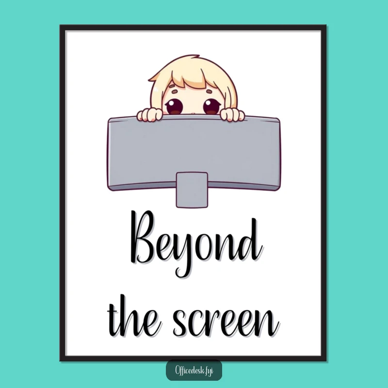 Funny Monitor Surprise Digital Art - Wonder Character Print, Gift Idea