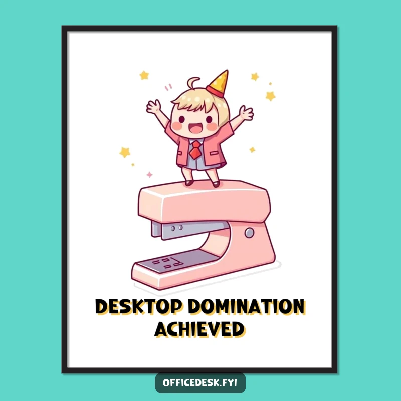 Funny Stapler Dance Digital Art - Hilarious Office Celebration Print, Instant Humorous Decor