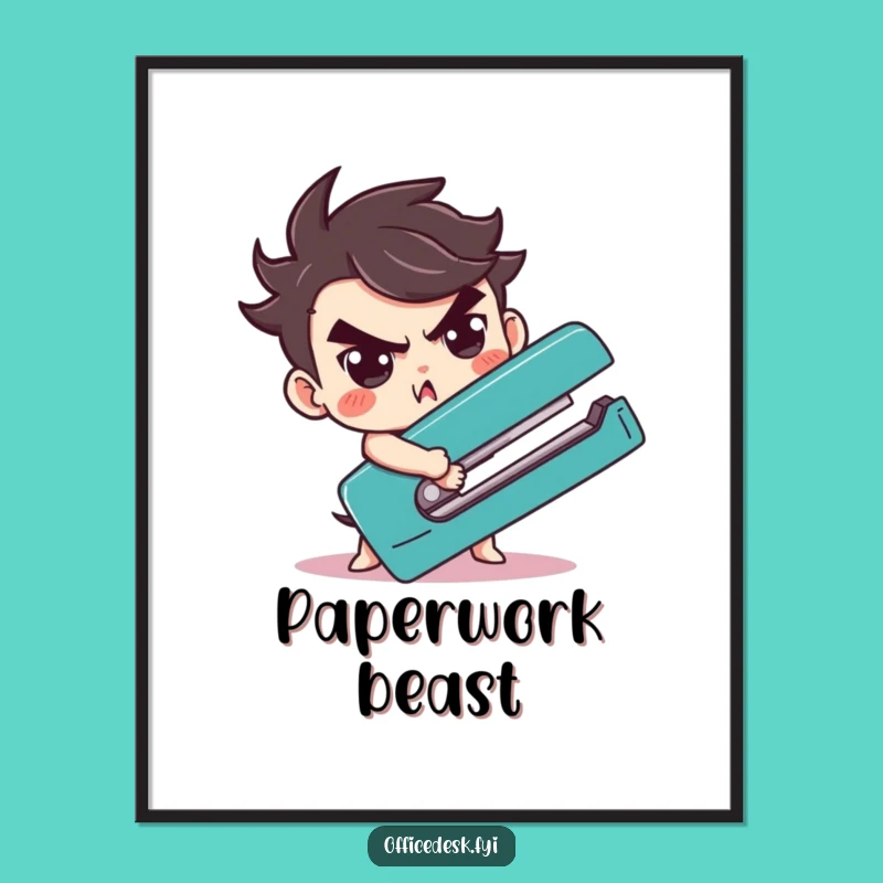Funny Stapler Wrestling Digital Print: Instant Office Motivation