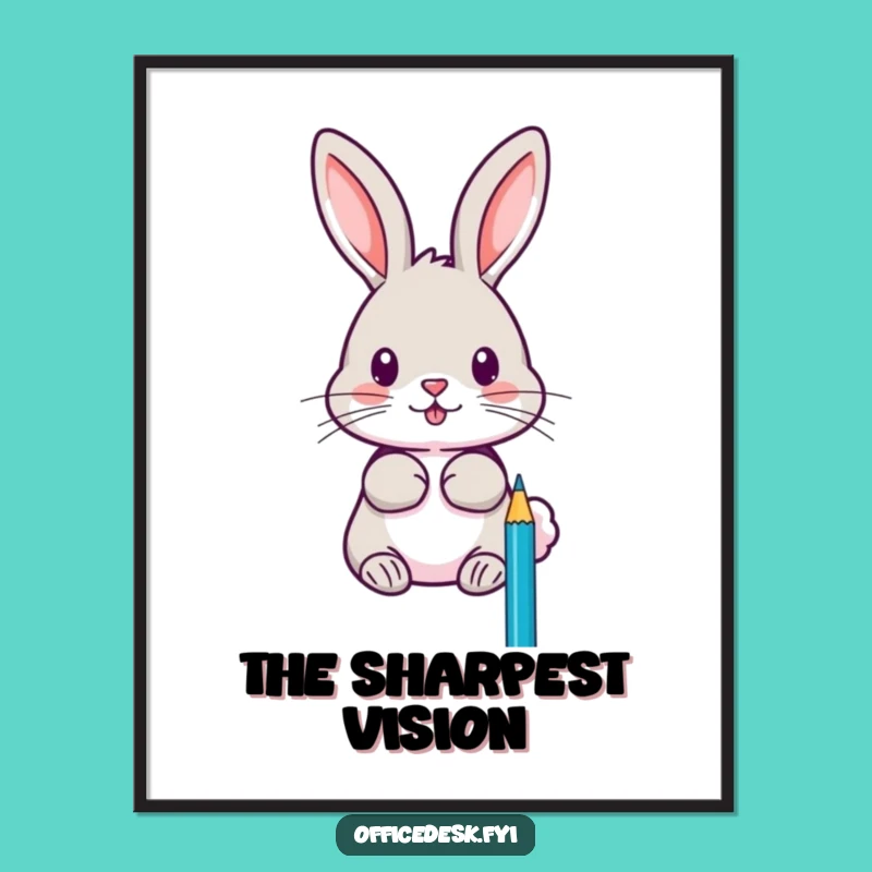 Funny Rabbit Pencil Sharpener Digital Art: Artistic Decor for a Creative Space