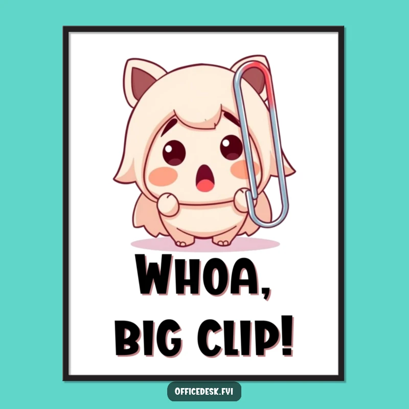 Funny Digital Art: Giant Paperclip Surprise, Printable Office Humor, Unique Gift