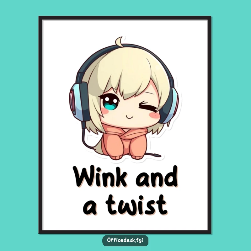 Funny Digital Art: Backwards Headphones Mischief, Printable Music Decor, Unique Gift