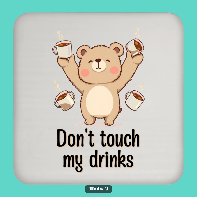 Funny Bear Coffee Juggling Coaster: Hilarious Surface Protection, Perfect Small Gift
