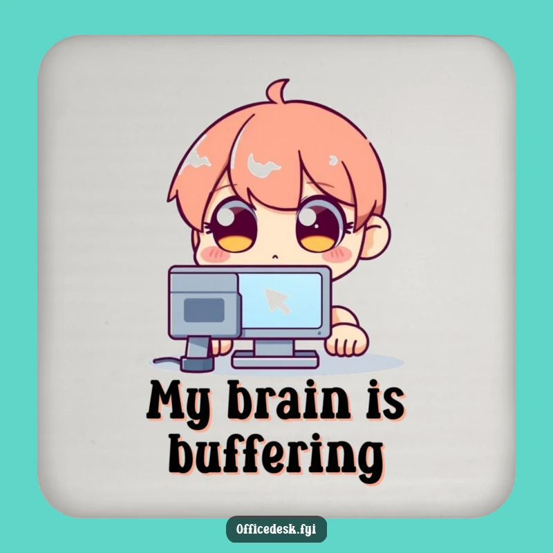 Funny Cursor Stare Coaster - Hilarious Wide-Eyed Tech Accessory