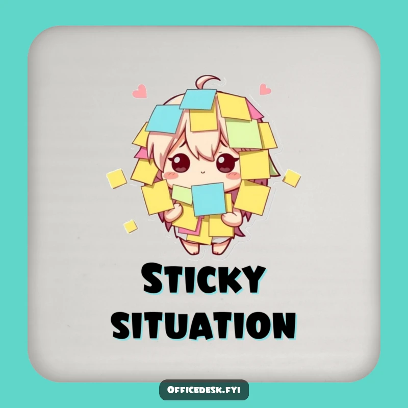 Funny Sticky Note Coaster: Character's Protection for Amused Tables