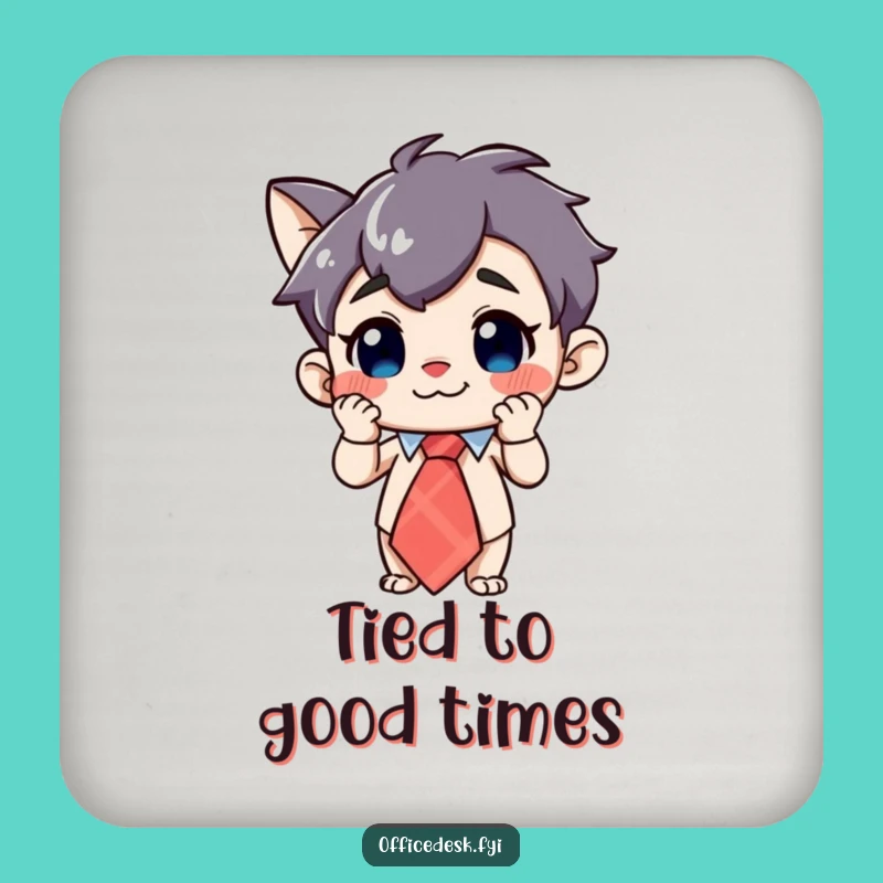 Funny Whimsical Tie Coaster: Add Curious Charm to Surfaces