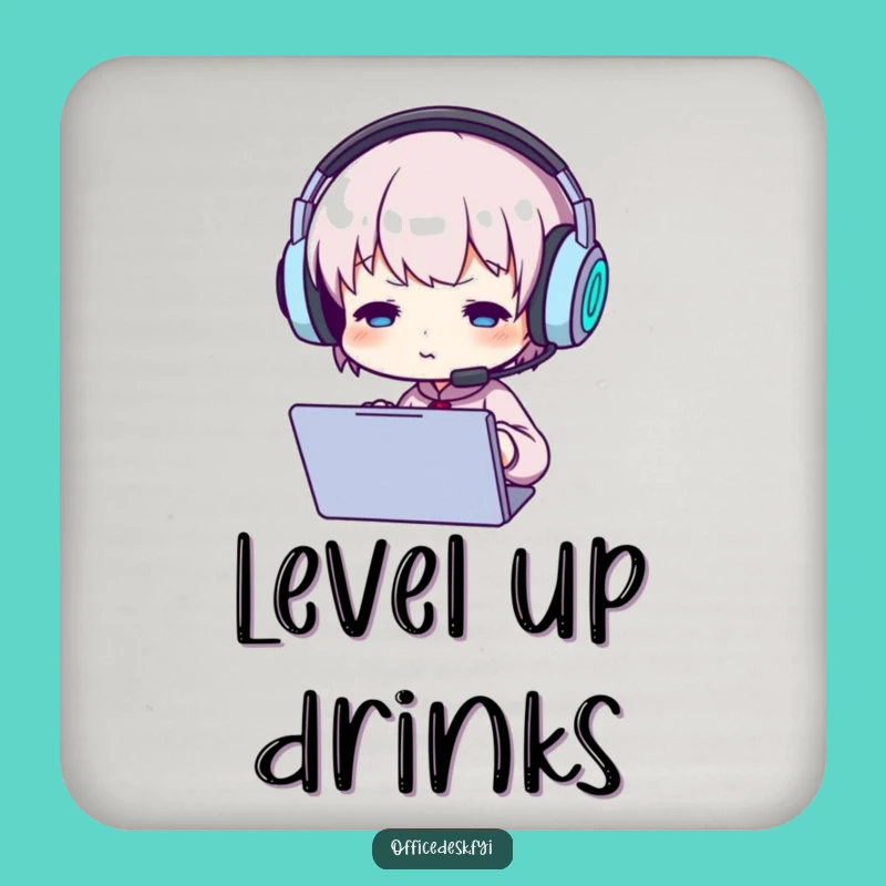 Funny Gamer Character Coaster: Protect surfaces with focus, small tech gift.
