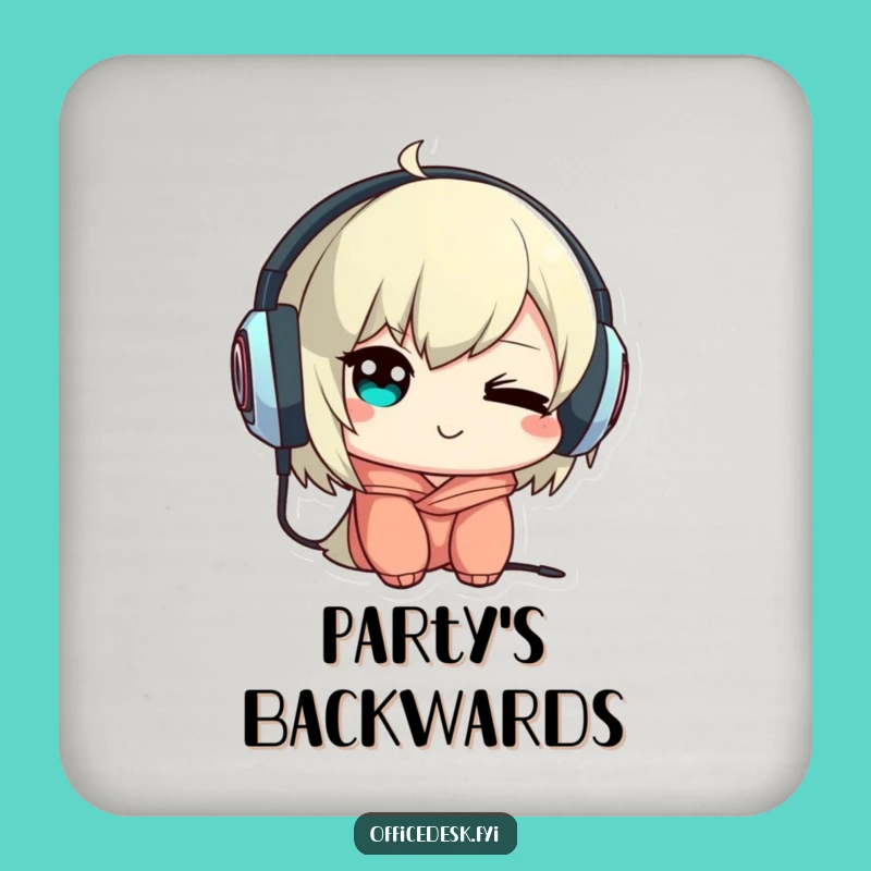 Funny Drink Coaster: Backwards Headphones Style, Sip with a Smile, Gift