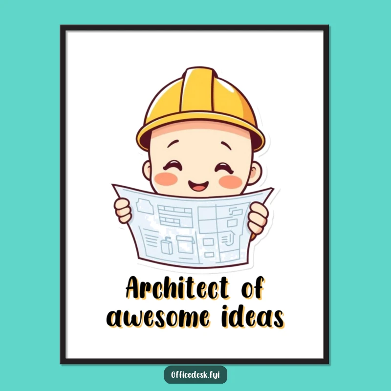 Funny Construction Poster - Blueprint Brilliance, Hilarious Wall Art Gift!