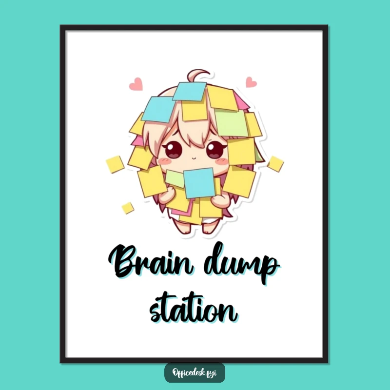 Funny Sticky Note Character Poster: Amused Bewilderment Art for Walls