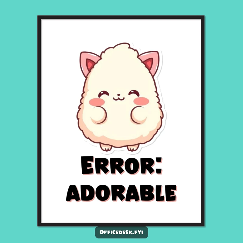 Funny Eraser Blush Poster - Cute Character Art - Humorous Wall Decor