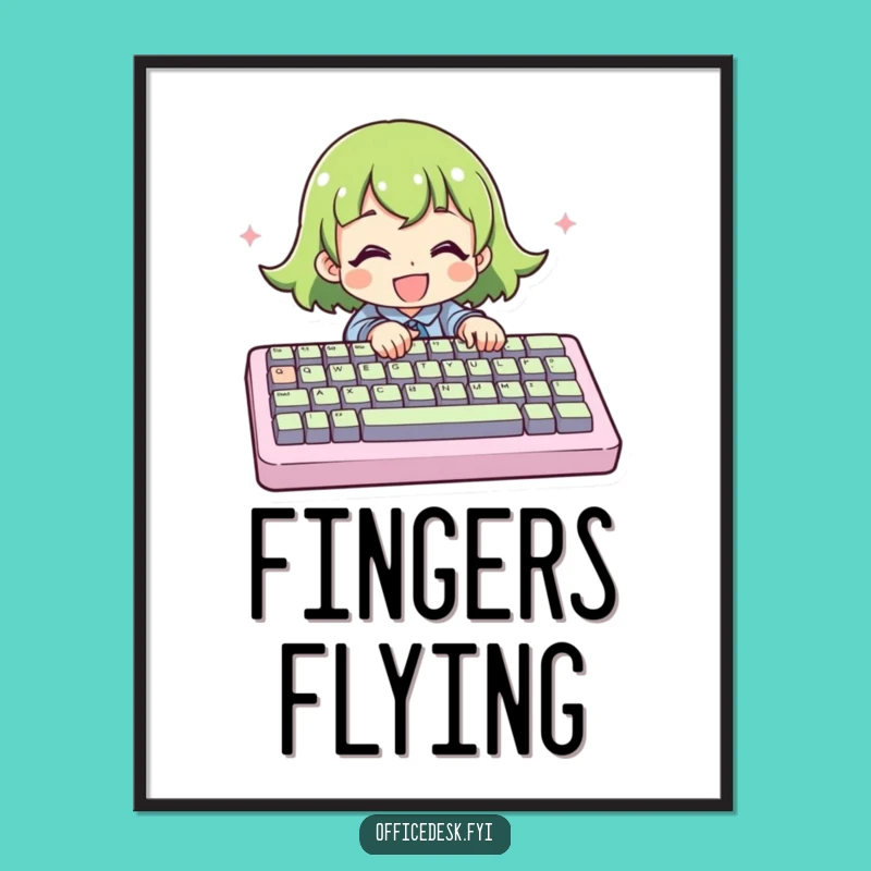 Funny Poster: Oversized Keyboard Battle - Tech Art Gift!